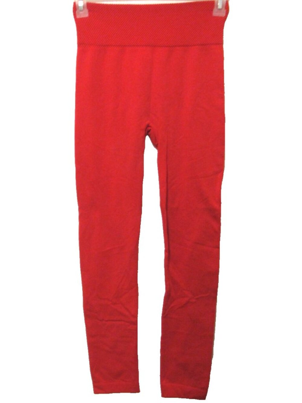 High Waisted Fleece Lined Leggings, One Size (S/M), Red